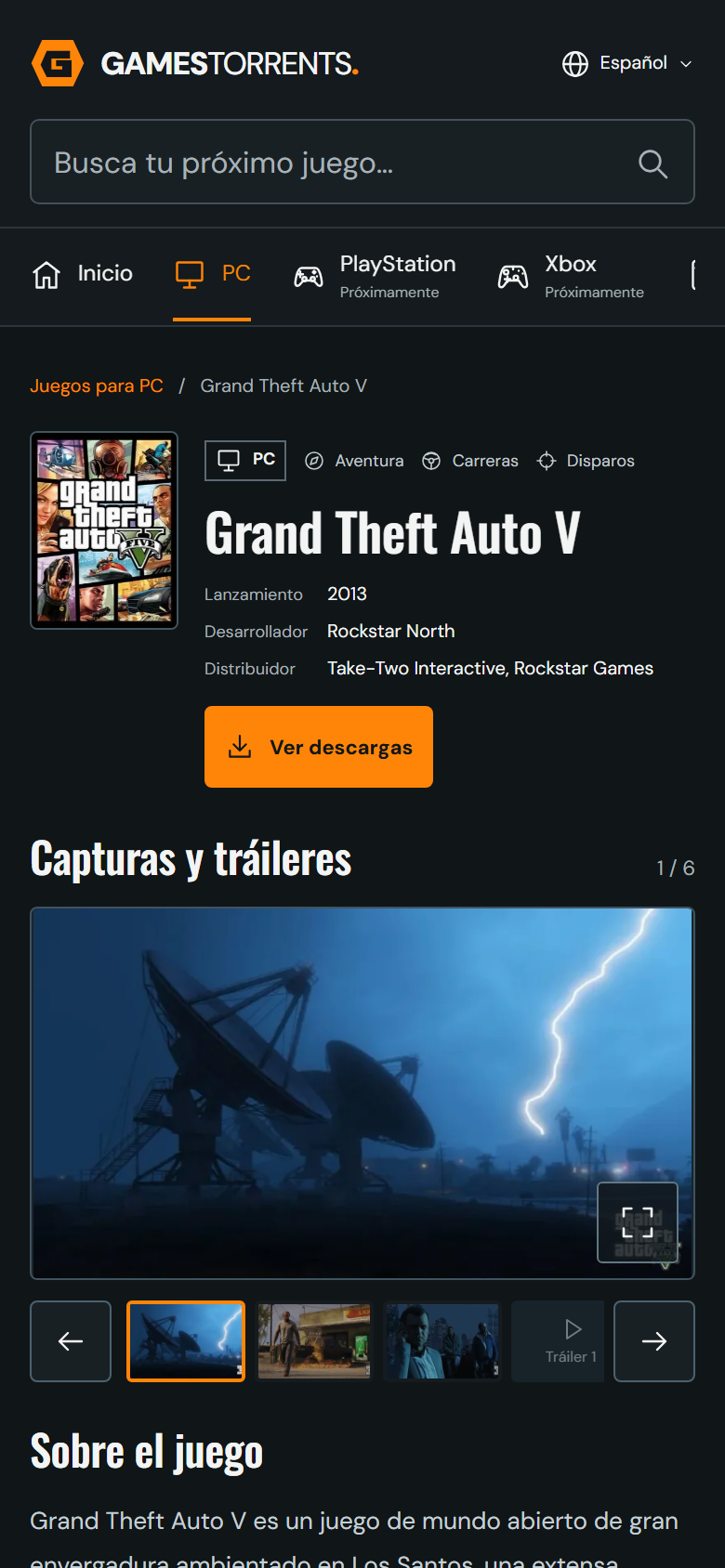 Una ficha en el móvil