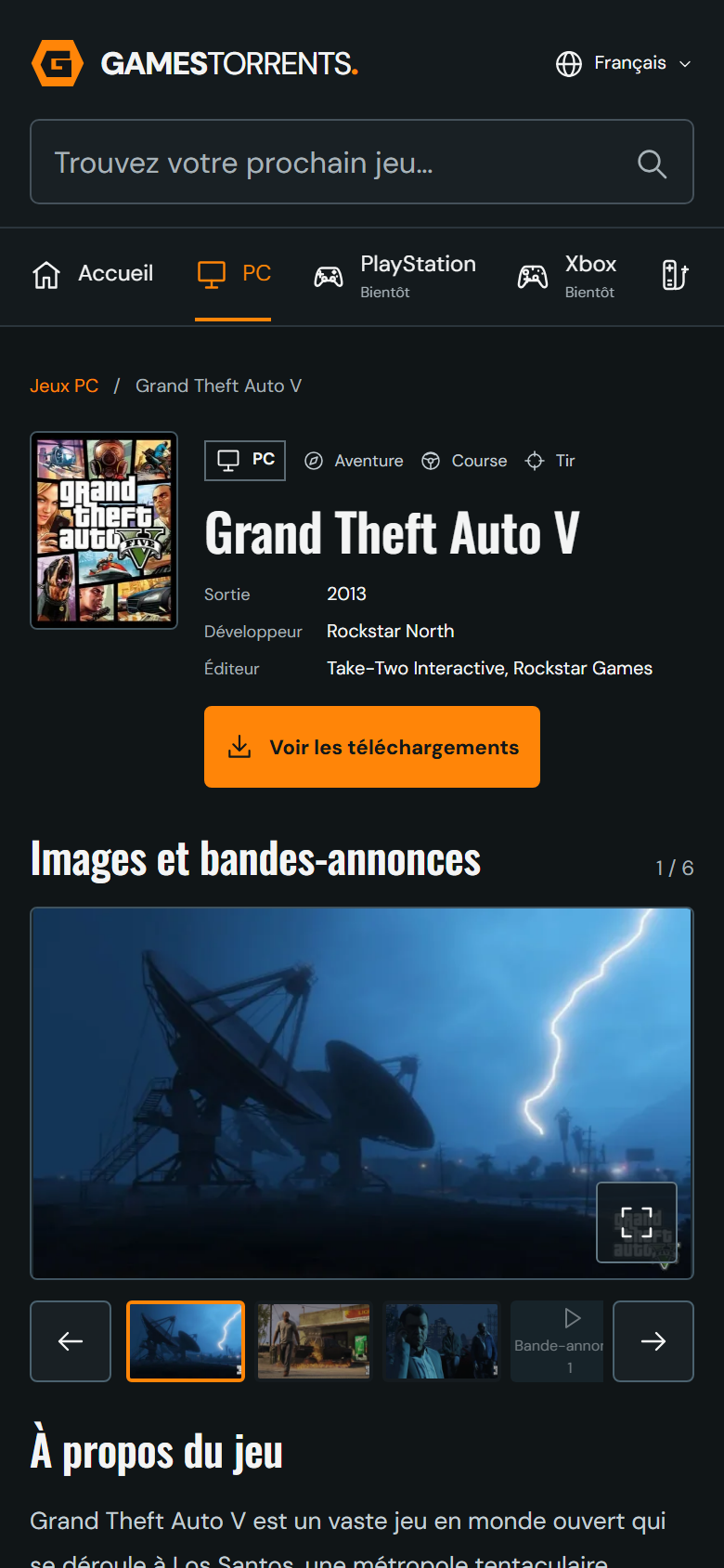 Une fiche sur mobile